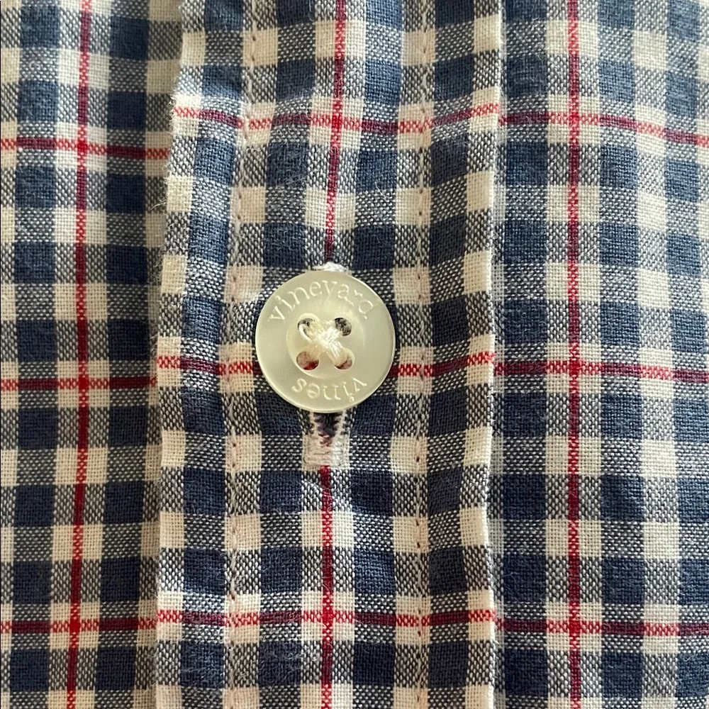 Vineyard Vines Navy and White Checkered Shirt